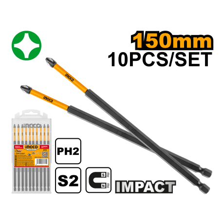 SET 10PZ CACCIAVITI BIT 150MM