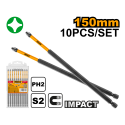 SET 10PZ CACCIAVITI BIT 150MM