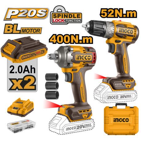 KIT CDLI20453E + CIWLI2040E CON 2 BATTERIE 2AH E CARICABATTERIA